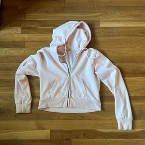 Pink cropped brandy zip up